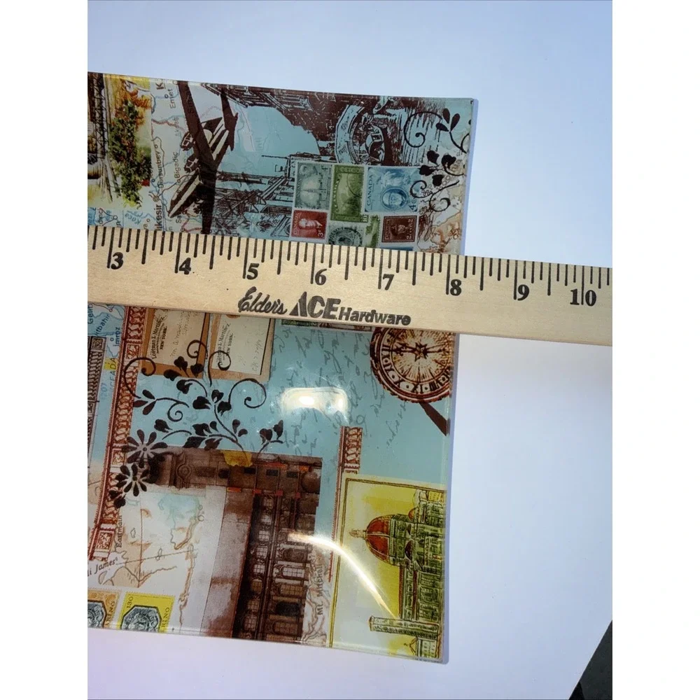 Set‎ 2- Postcard Photos Glass Plates Reverse Decorated Italy France Fringe 8